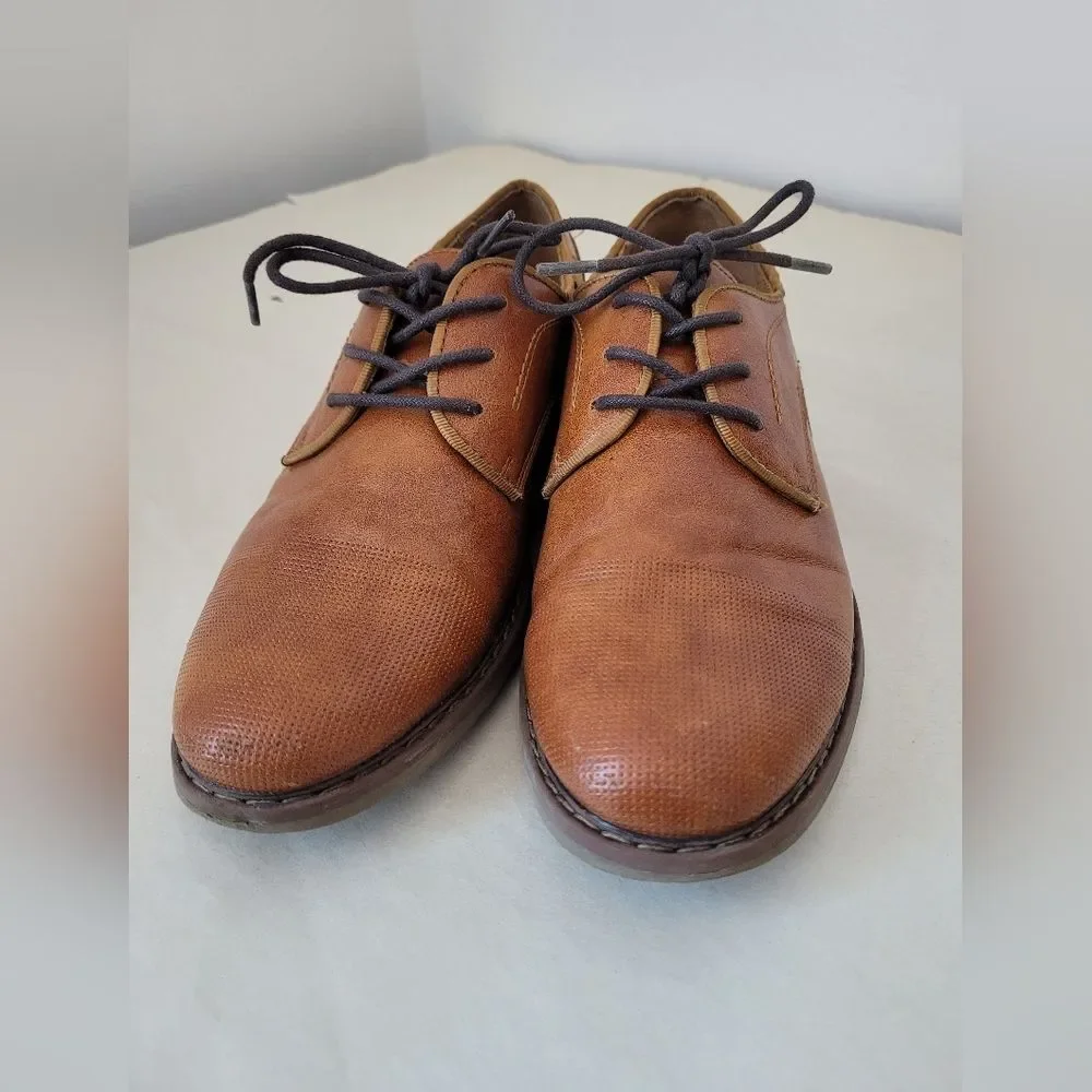 Freeman Rance Loafers Youth 2.5 Brown Cognac Faux Leather Dress Shoes Boys Kids